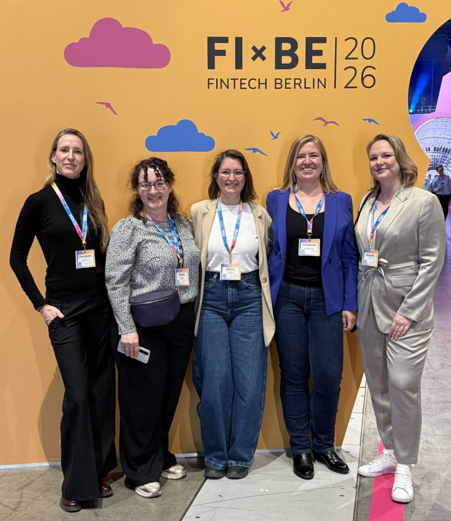 Fintech Ladies team at Fibe Berlin 2026 – Christine Kiefer, Ulrike Czekay, Delia König, Susanne Krehl, Natalie Staniewicz